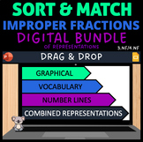 Improper Fractions Card Sort & Match Representations - Dig