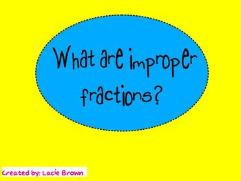 Preview of Improper Fractions Flipchart