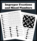 Improper Fractions and Mixed Numbers Color Worksheet