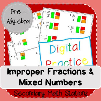 Preview of Improper Fractions and Mixed Numbers Conversion (digital)