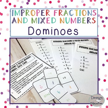 Preview of Improper Fractions and Mixed Numbers Game Dominoes