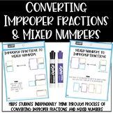 Improper Fractions and Mixed Numbers Graphic Organizer