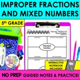 Improper Fractions and Mixed Numbers Notes & Practice | + 