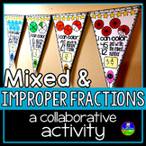 Improper Fractions and Mixed Numbers Math Pennant Activity