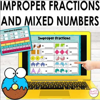 Preview of Improper Fractions and Mixed Numbers Activities With ™Google Slides