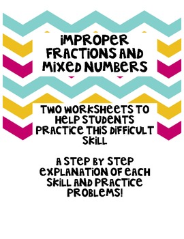 Preview of Improper Fractions and Renaming Mixed Numbers Worksheets