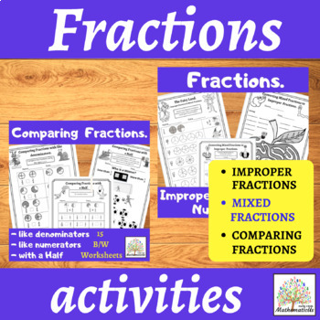 Preview of Improper Fractions to Mixed Numbers & Compare Fractions Activities