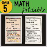 Math Doodle - Improper Fractions to Mixed Numbers ~ EASY t