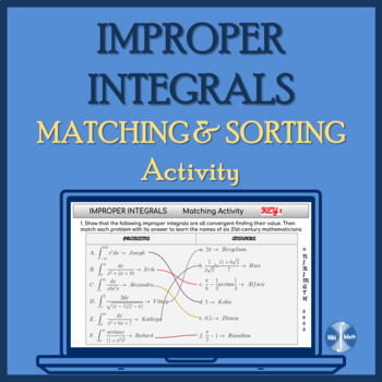 Preview of Improper Integrals - Matching & Sorting Activity