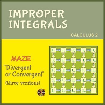 Preview of Improper Integrals - Maze "Divergent or Convergent" - Distance Learning