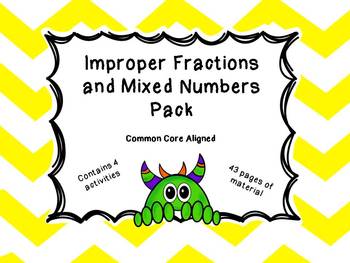 Improper and Mixed Number Fraction Activity and Worksheets by Teacher's