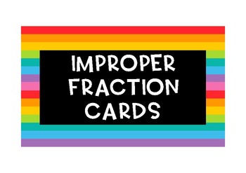 Preview of #AUSBTS19 Improper fraction flash cards {60 cards}