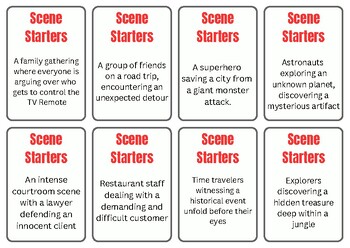 Preview of Improv Starters! Scene Starter Flashcards - Digital Resource