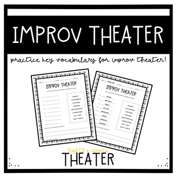 Preview of Improv Theater Worksheet