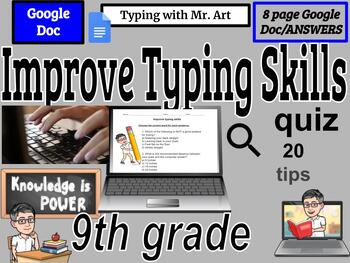 Preview of Improve Typing Skills - 9th grade  - 20 Questions with Answers, 8 pages