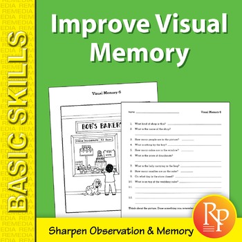 Preview of Improve Visual Memory 1 - Fun worksheets to improve reading and spelling skills