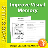 Improve Visual Memory 1 - Fun worksheets to improve readin