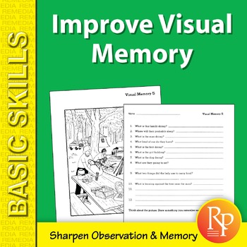 Preview of Improve Visual Memory 2 - Fun worksheets improve observation, memory, and recall
