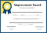 Improvement Award (for any subject)
