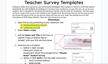 Preview of Improving Instructional Strategies: Teacher Surveys for Students 