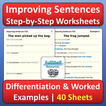 Preview of Improving Sentences Strong Writing Worksheets for Expanding Sentences NO PREP