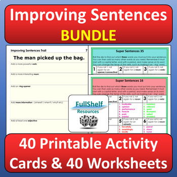 Preview of Improving and Expanding Sentences Fun Creative Writing Activities BUNDLE