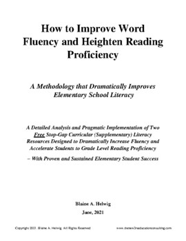 Preview of Improving Word Fluency and Heightening Reading Proficiency (FREE)