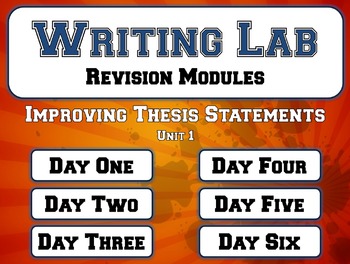 Preview of Improving Thesis Statements ONE - Writing Lab Revision Module