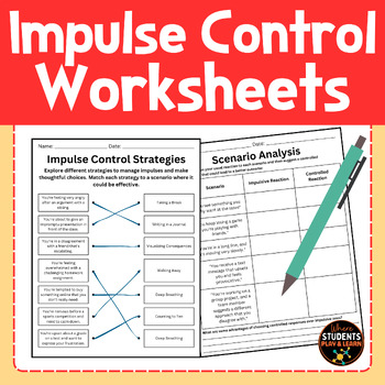 Preview of Impulse Control Worksheets: Identifying Triggers, Flexible Thinking Scenarios...