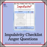 Impulsive Anger Management Checklist Worksheet - Emotional