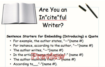Preview of Embedding a quote: In"CITE"ful writing
