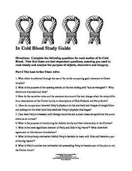 Preview of In Cold Blood Study Guide - Close Reading Focus