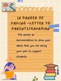In Danger of Failing Letter