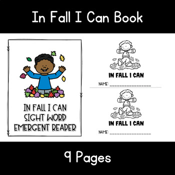Preview of In Fall I Can Emergent Sight Word Reader DK, ESL, Kinder, Preschool