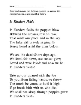 Poem-In-Flanders-Fields - Emerson Valley School