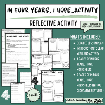 Preview of In Four Years, I Hope Activity: Leap Year, Middle or High School, NO PREP, SEL