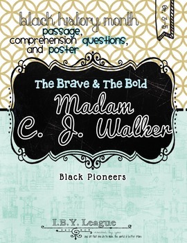 Preview of In Full Black History Month MADAM CJ WALKER Poster, Passage, Questions