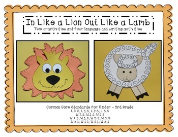 Preview of In Like a Lion Out Like a Lamb:  Craftivity and Four Language Arts Activities