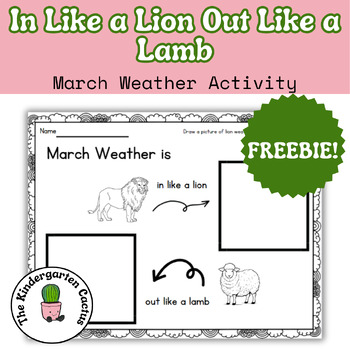 Preview of In Like a Lion Out Like a Lamb- March Weather Activity/ Homework- FREEBIE!