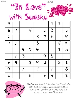 Preview of Valentine' Day Sudoku Upper Elementary