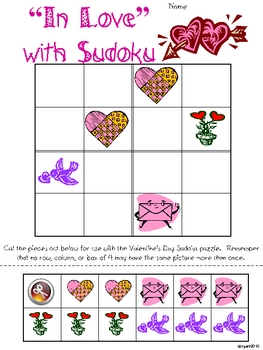 Preview of Valentine's Day Primary Sudoku
