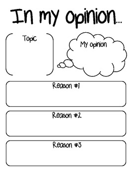 opinion essay graphic organizer 3rd grade