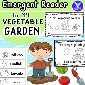 Preview of In My Vegetable Garden - Emergent Reader Kindergarten & First Grade Mini Book