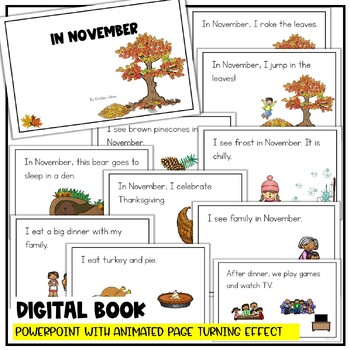 November Book with Vocabulary and Activities | Print and Digital