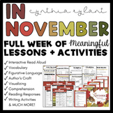 In November Read Aloud Lesson Plans Book Activities Readin