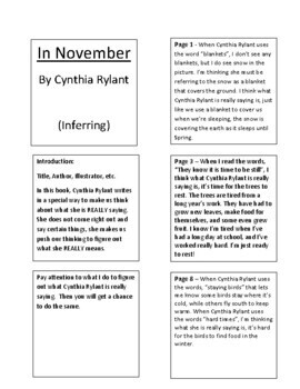 Preview of In November by Cynthia Rylant Read Aloud with Accountable Talk