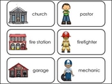 Printable In Our Community Picture and Word Flash Cards.
