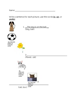 preposition in on under - ESL worksheet by loonelly