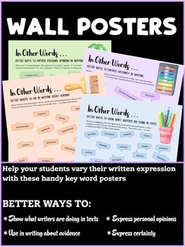 Preview of In Other Words (Written Expression Vocabulary Mini Poster Set)