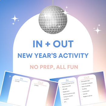 Preview of In + Out New Year's Activity